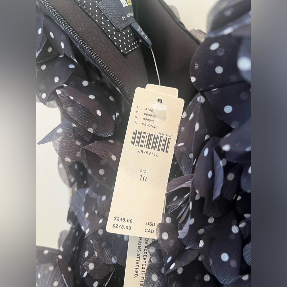 By Anthropologie Maeve 3D Floral Polka Dot Mini Dress size 10 - Picture 6 of 8